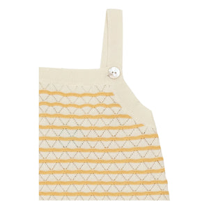 FUB - Organic Cotton Fine Knit Striped Pointelle Tote Bag | Yellow