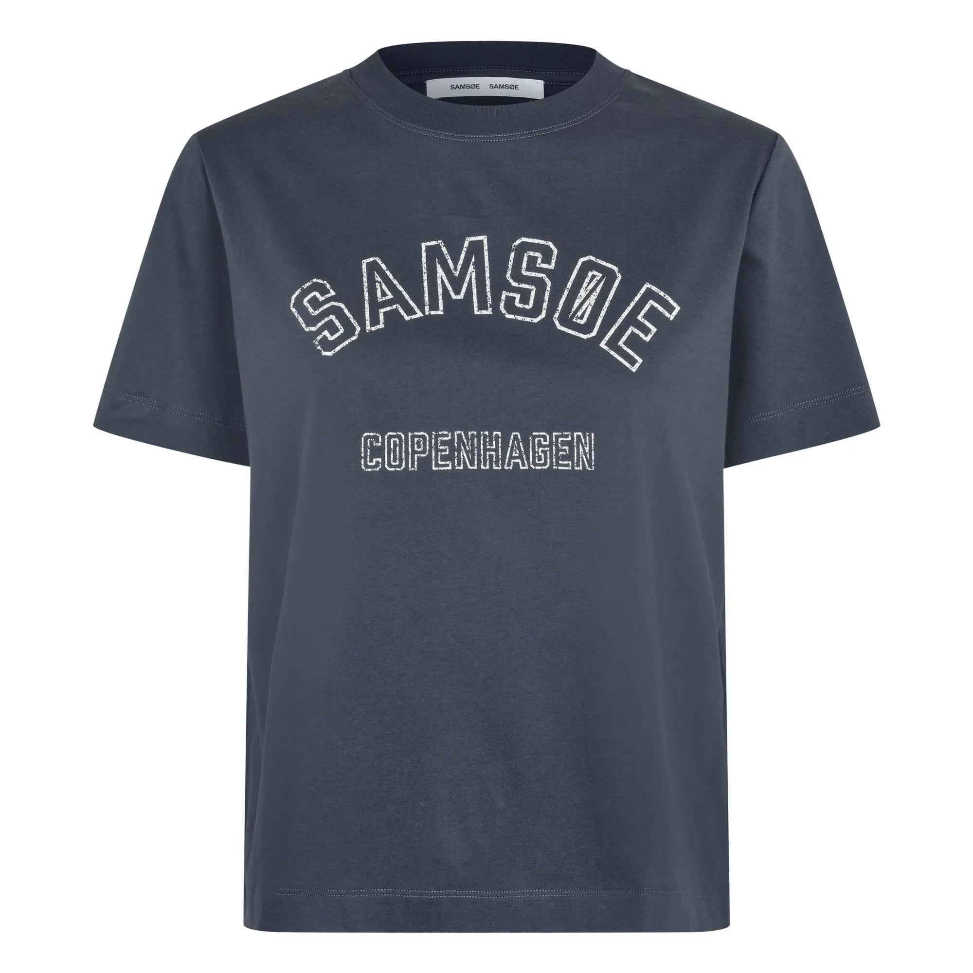 Samsoe Samsoe - Sacamino Organic Cotton T-Shirt | Grey Blue