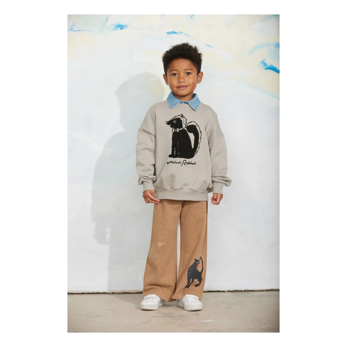 Mini Rodini - Panther organic cotton sweatpants | Brown