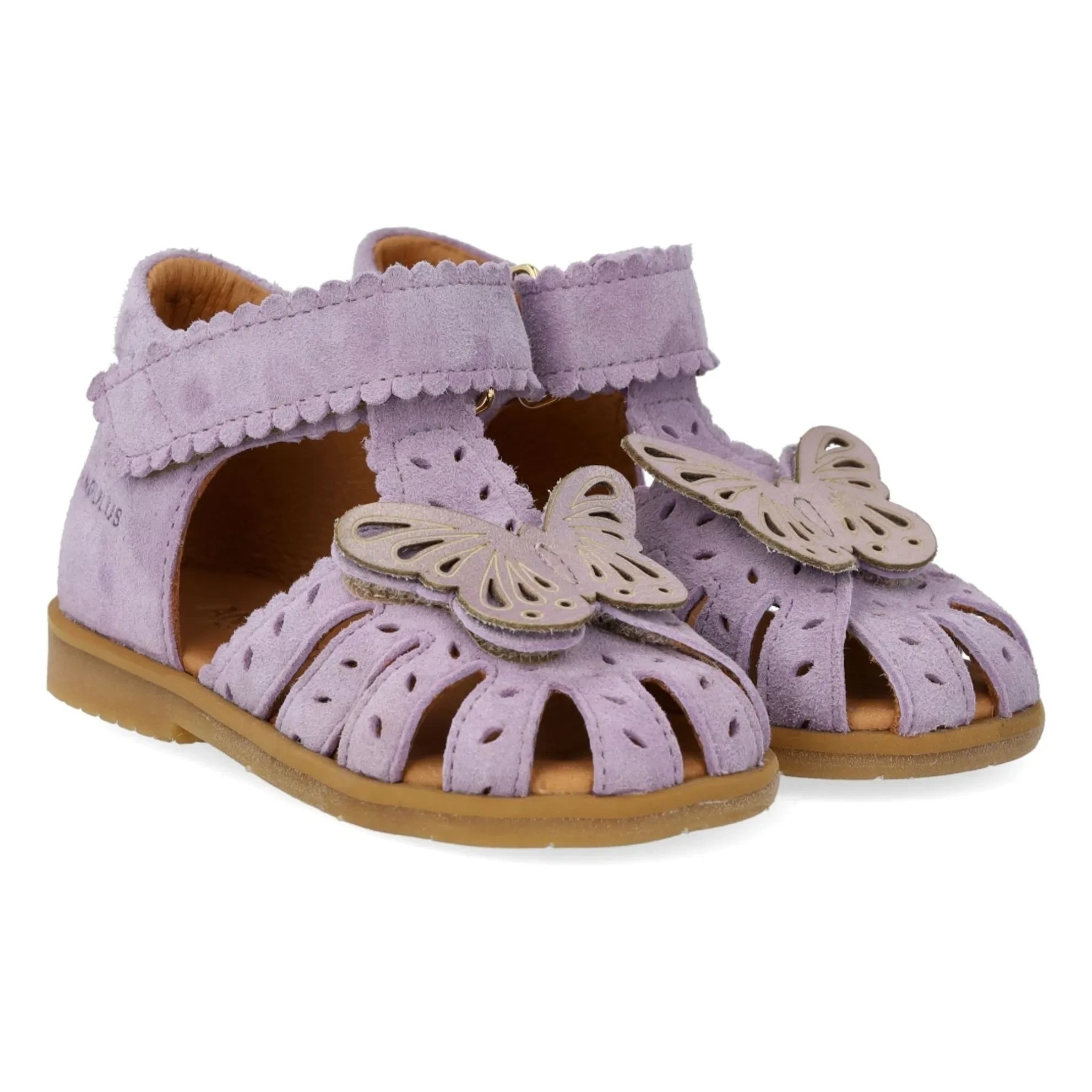 Angulus - Glitter Butterfly Suede Sandals | Lilac
