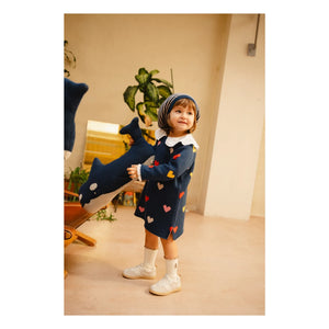 Bayiri - Favorite Rainbow Organic Cotton Dress | Navy Blue