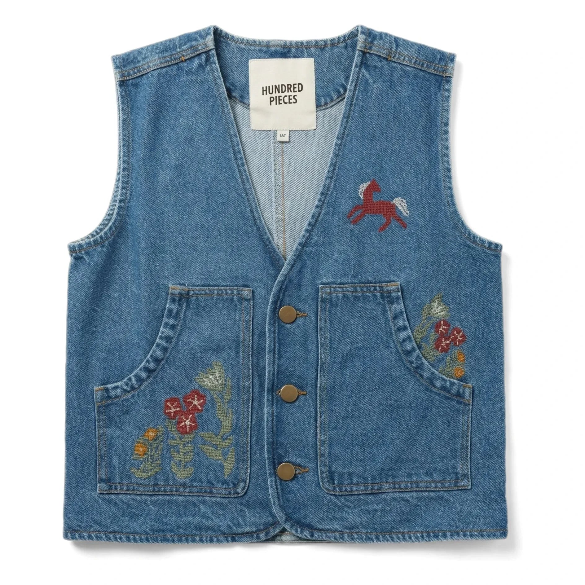 Hundred Pieces - Mara Cheval Sleeveless Denim Jacket | Blue