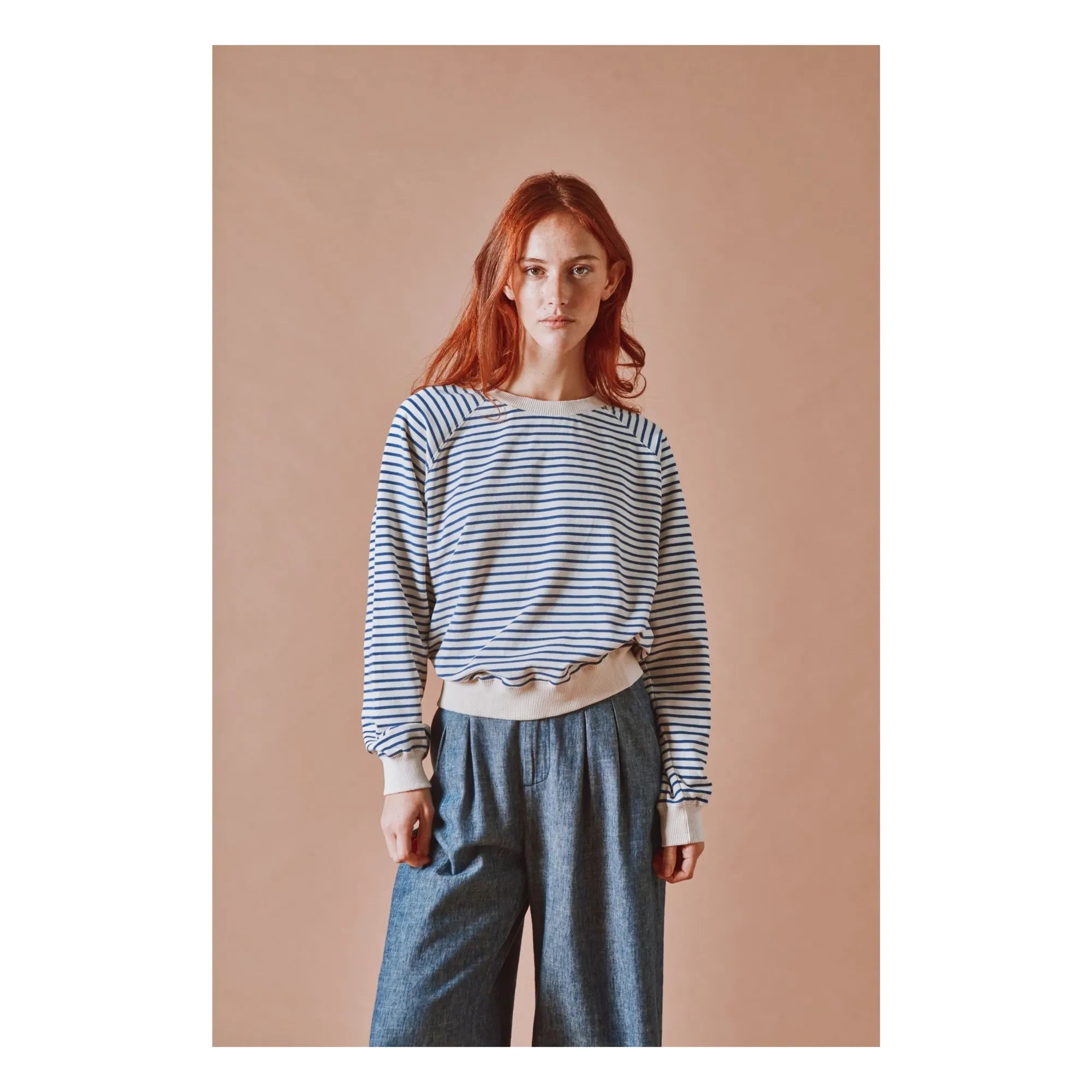 Emile et Ida - Striped Organic Cotton Sweatshirt | Navy Blue
