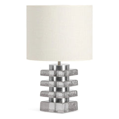 The Socialite Family - Marta Glass and Textured Fabric Table Lamp | Transparent
