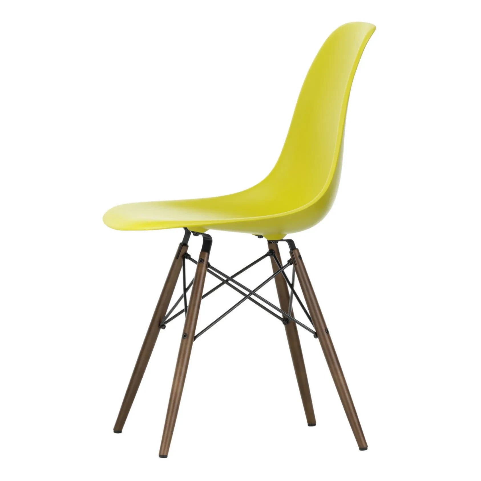 Vitra - DSW plastic chair - Maple wood base - Charles & Ray Eames | Mustard