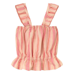 Cozmo - Ava Striped Organic Cotton Top | Pink