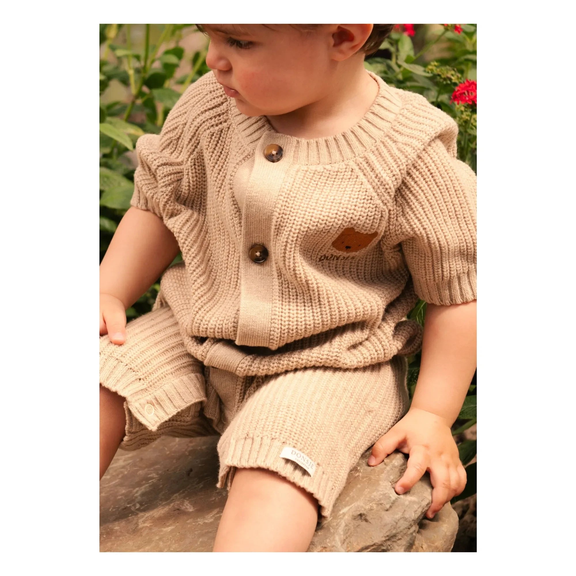 Donsje - Dantje Ribbed Bear Jumpsuit | Beige