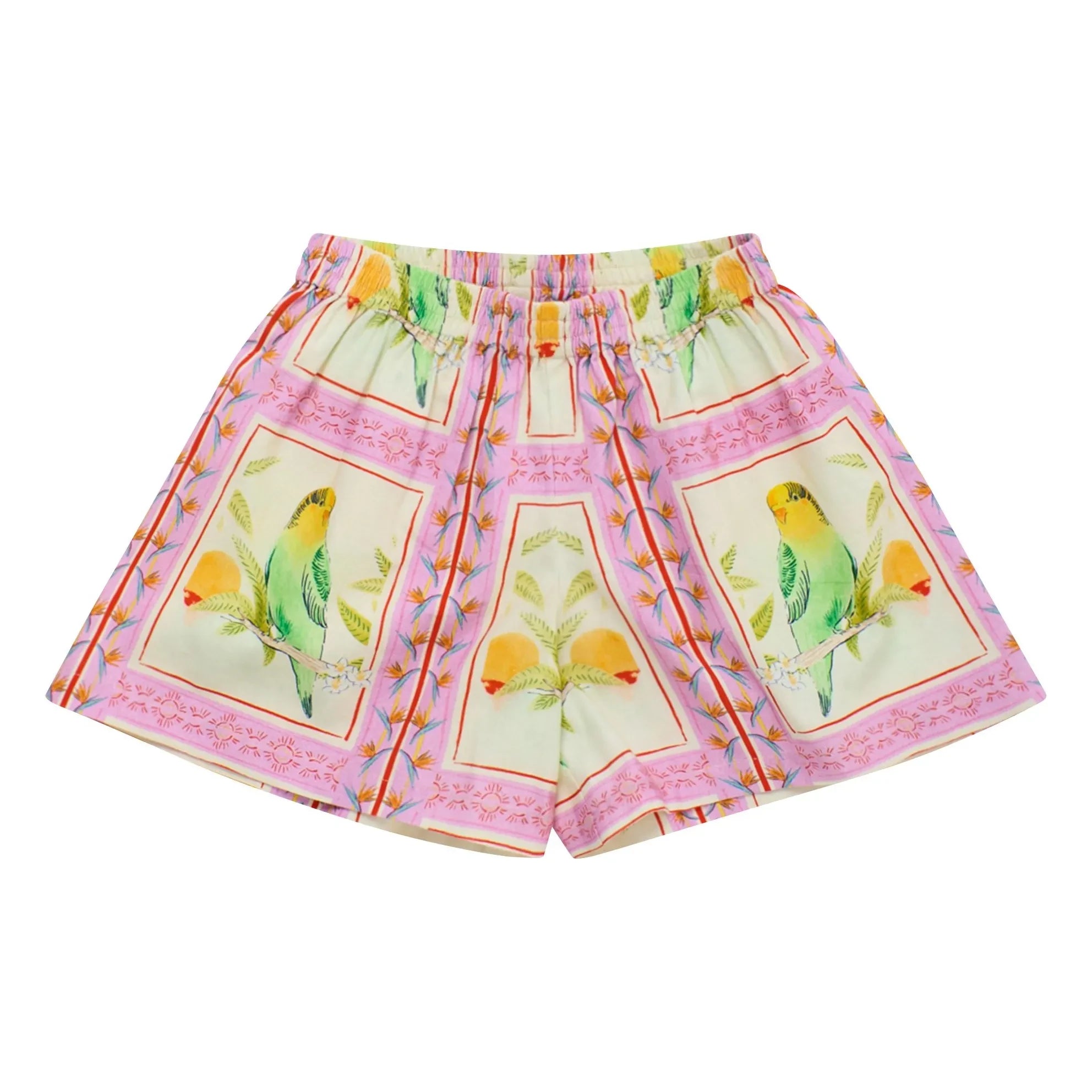 Maison Mangostan - Short Patchwork Birds | Pink