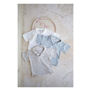 1+ in the family - Borrassa Striped Linen Polo | Beige