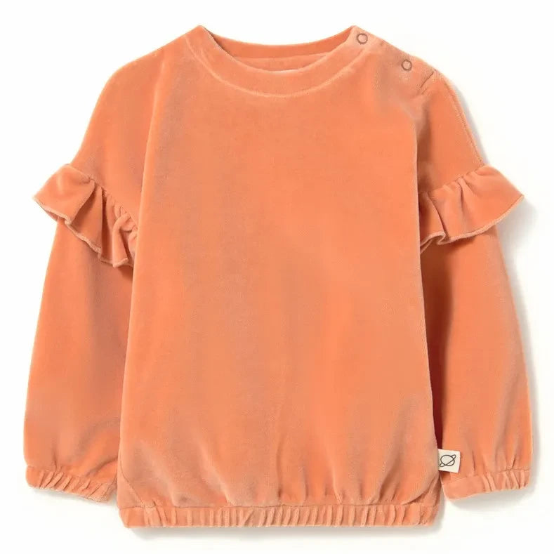Cozmo - Heidi Velvet Organic Cotton Sweatshirt | Peach