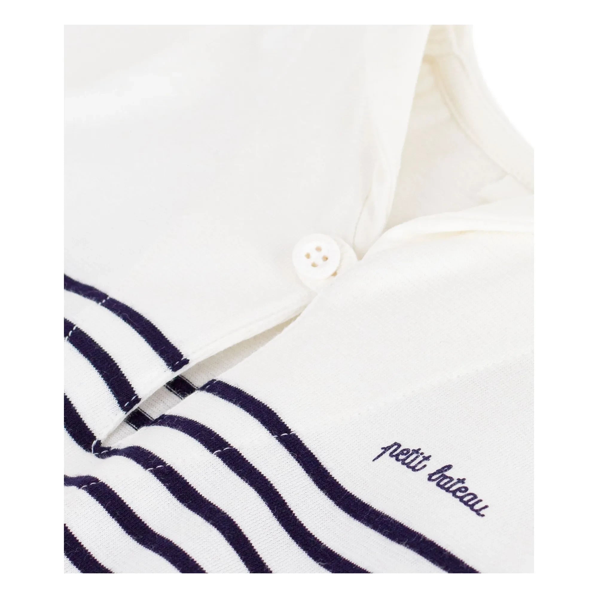 Petit Bateau - Striped Organic Cotton Romper | White