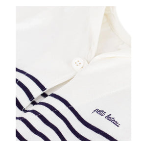 Petit Bateau - Striped Organic Cotton Romper | White