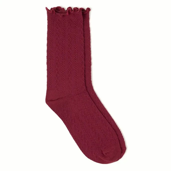Cozmo - Ruffled socks | Burgundy