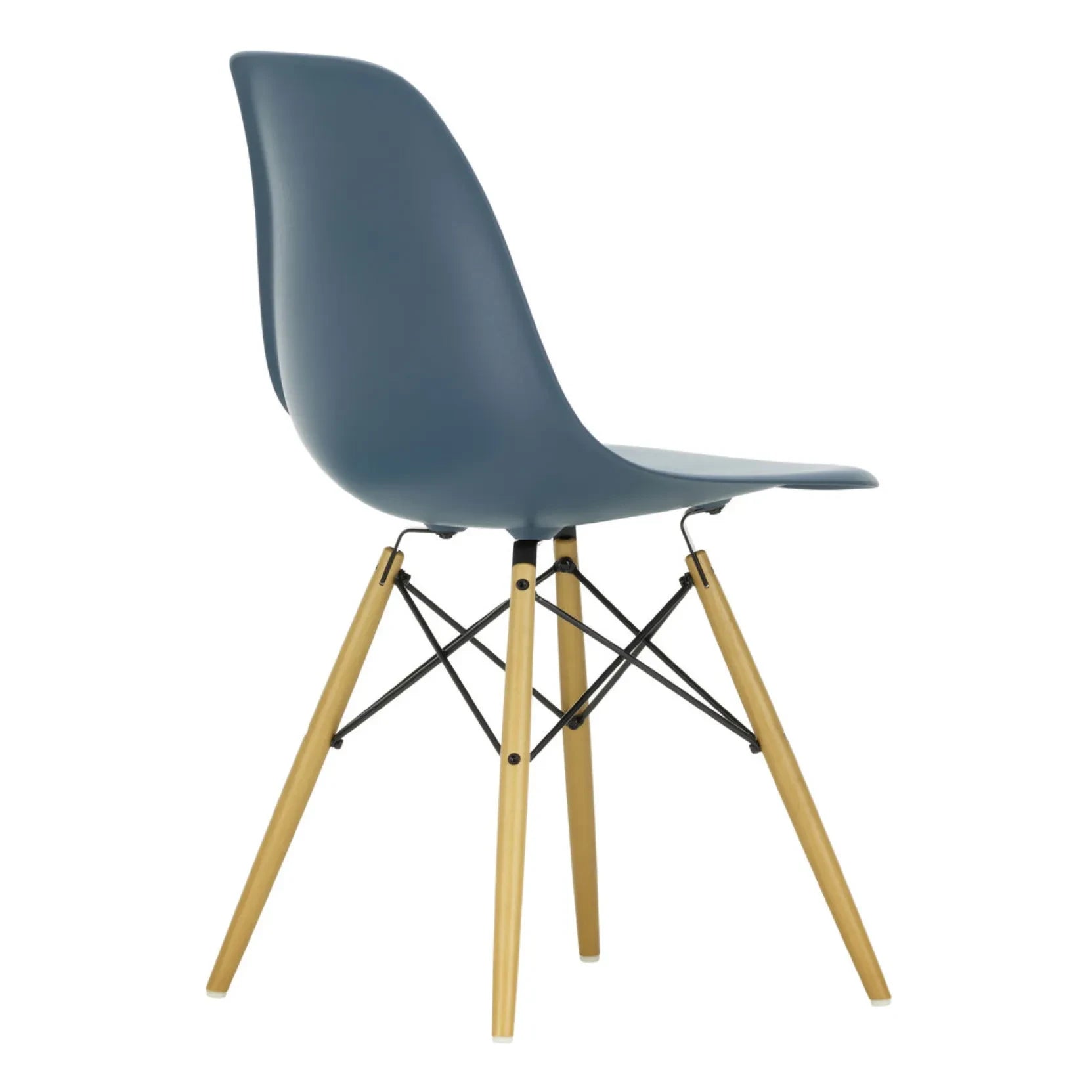 Vitra - DSW plastic chair - Maple wood base - Charles & Ray Eames | Navy Blue