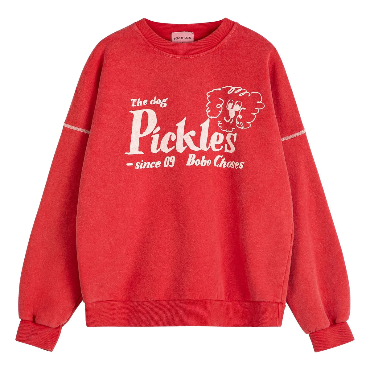 Bobo Choses - Pickles the Dog Organic Cotton Sweatshirt | Red