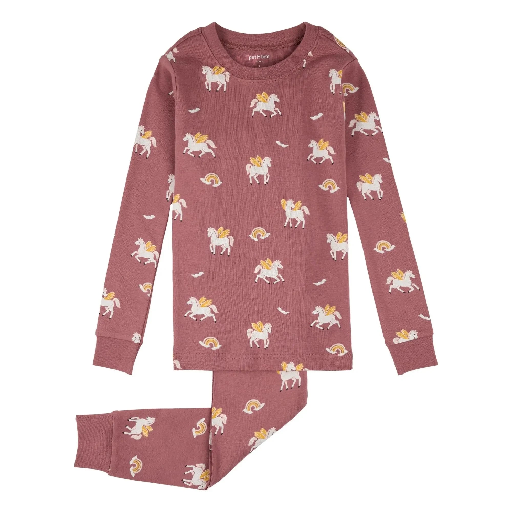 Petit Lem - Organik pamuk Pegasus pijama | Toz Pembe