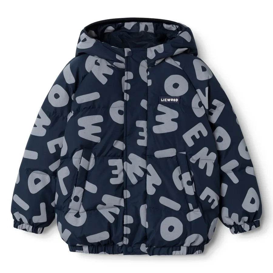 Liewood - Adelina Reflective Down Jacket Made from Recycled Fibers | Navy