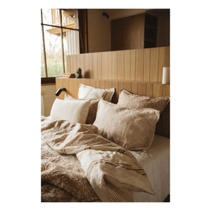 Gabrielle Paris - Striped Washed Linen Pillowcase | Brown