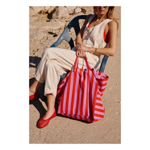 Rose in April - Elisa Striped Tote Bag | Pink