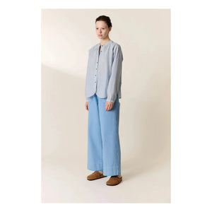 Leon & Harper - Cirus Striped Organic Cotton Blouses | Blue