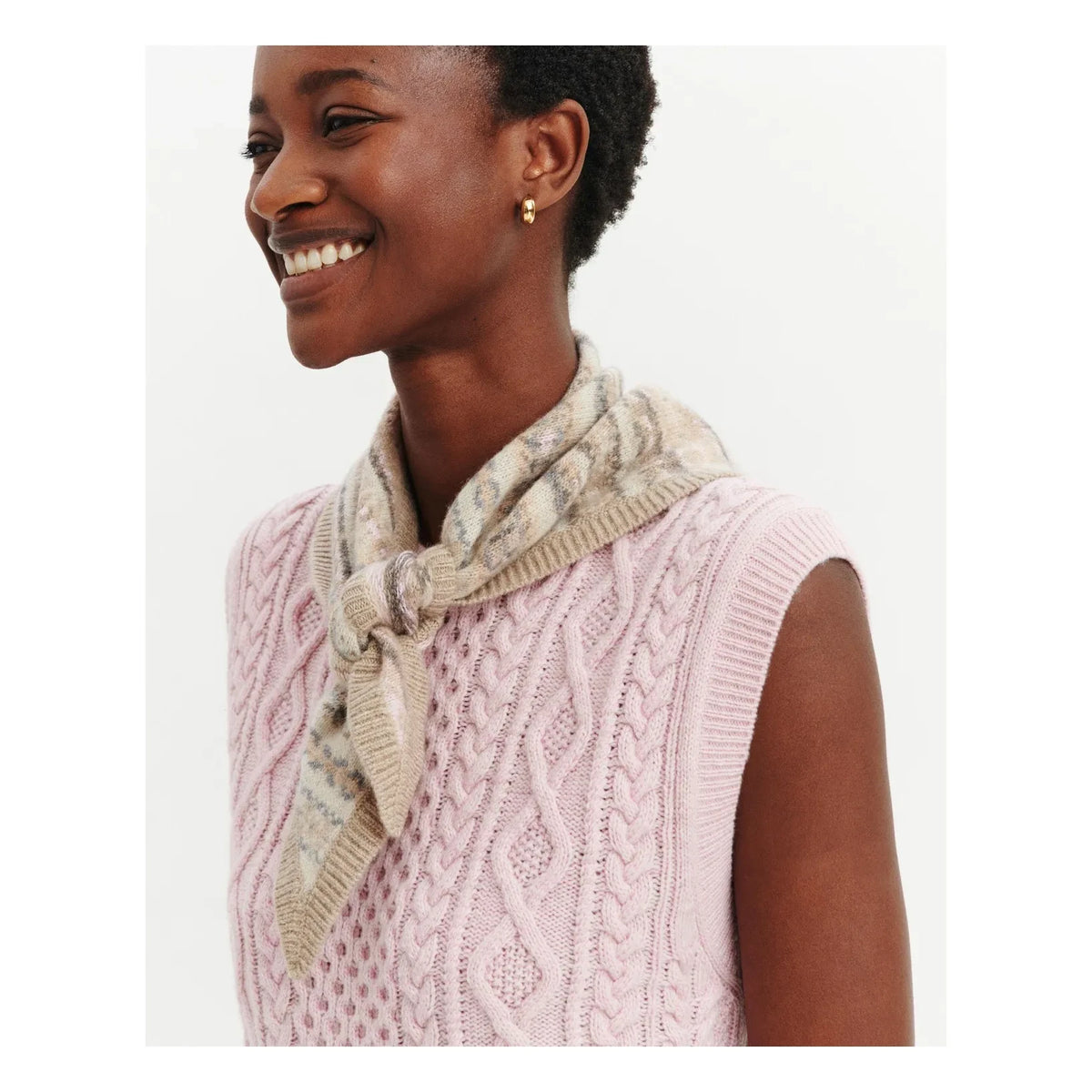 Bompard - Fair Isle Cashmere Triangle Scarf