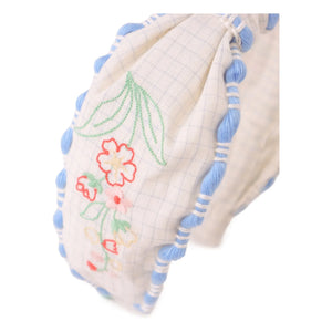 Gingersnaps - Delta Linen embroidered headband | White
