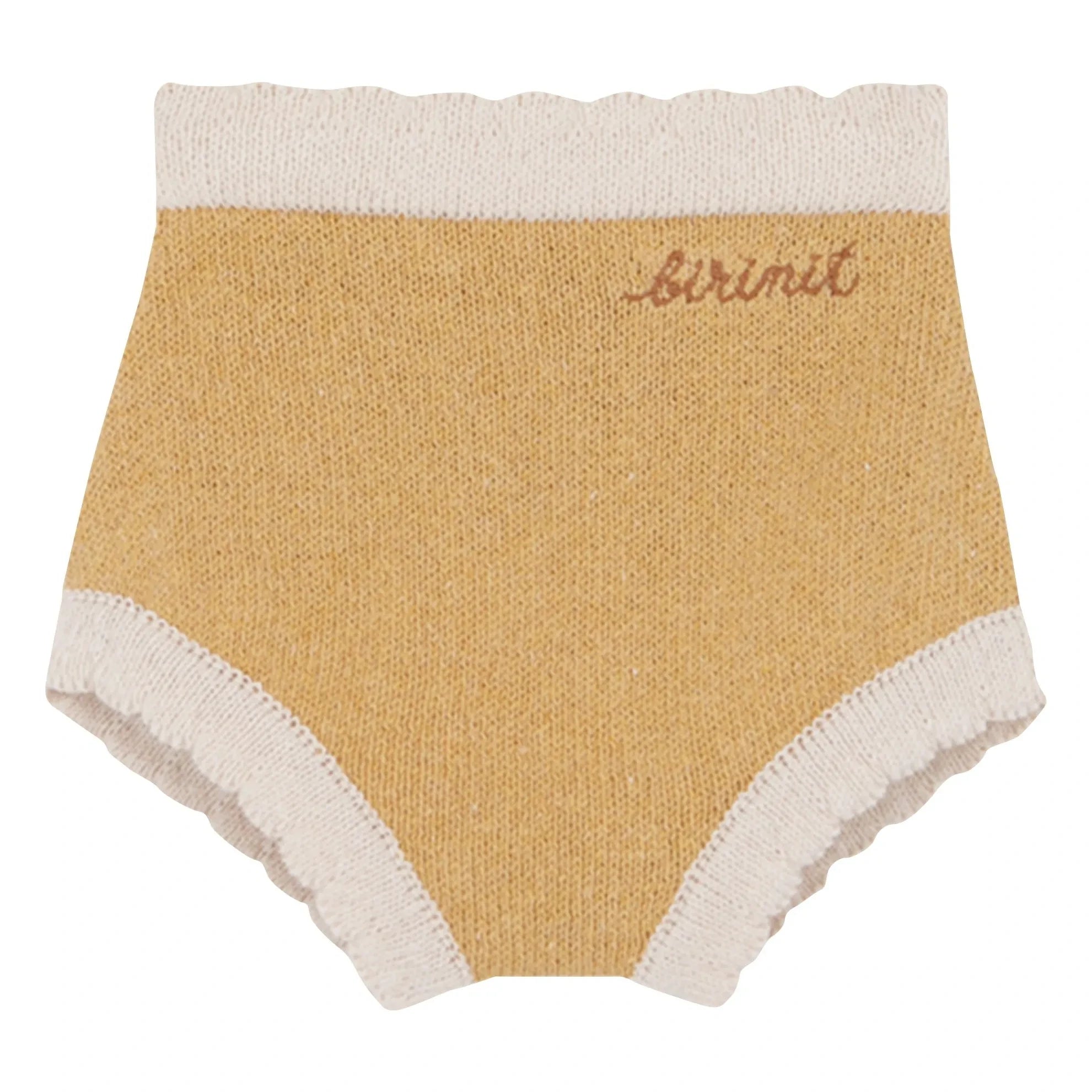 birinit - Sand Color Fine Knit Wavy Baby Shorts