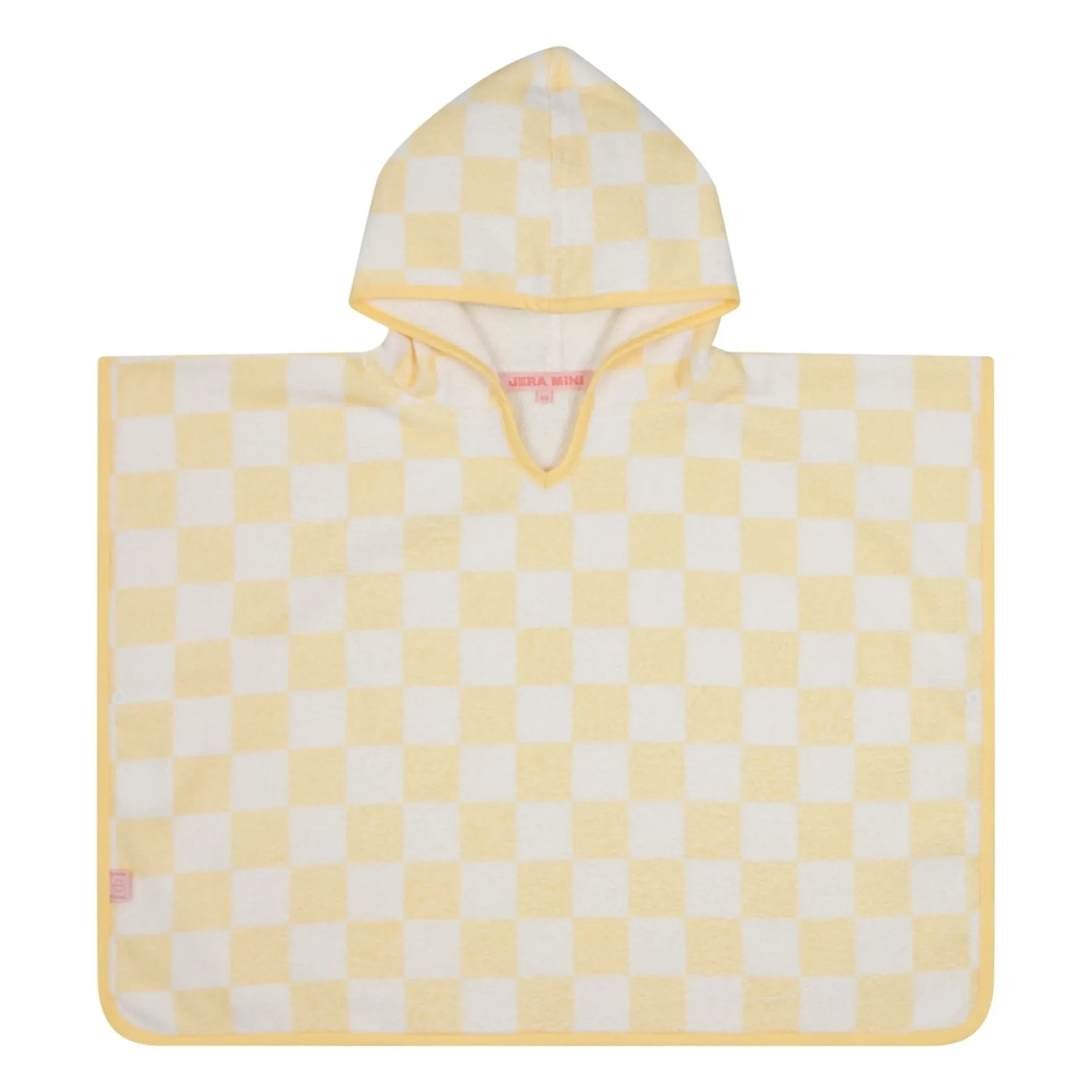 Jera Mini - Gingham Towel Poncho | Light Yellow