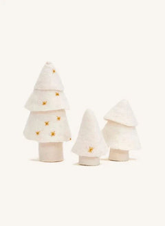 Muskhane - Felt Christmas Trees - Set of 2 | Ecru