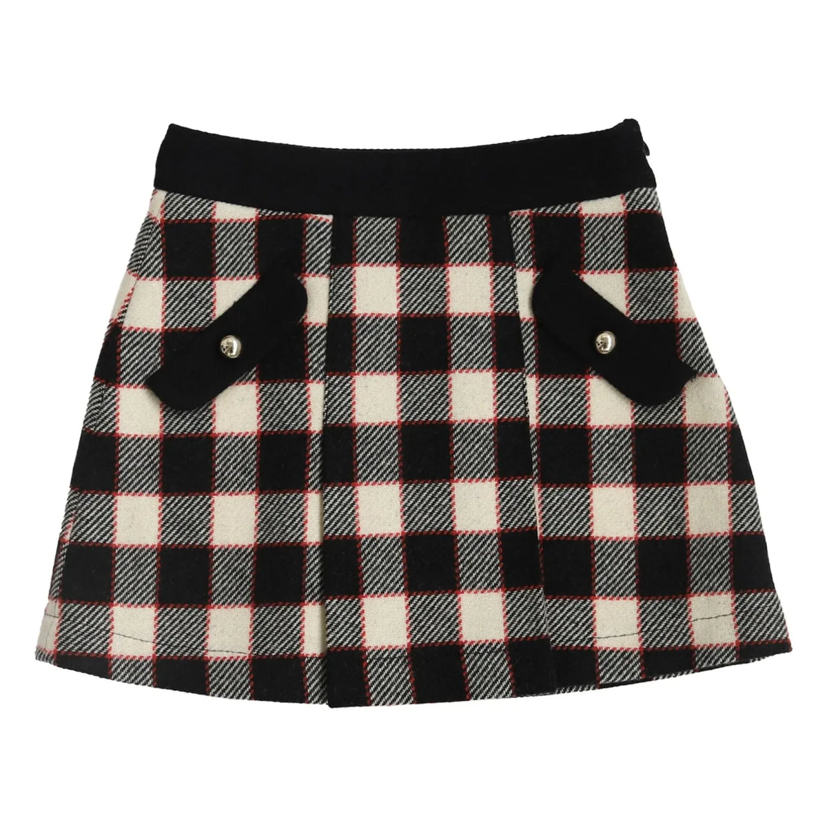 Kalinka - Dianna Wool plaid skirt | Black