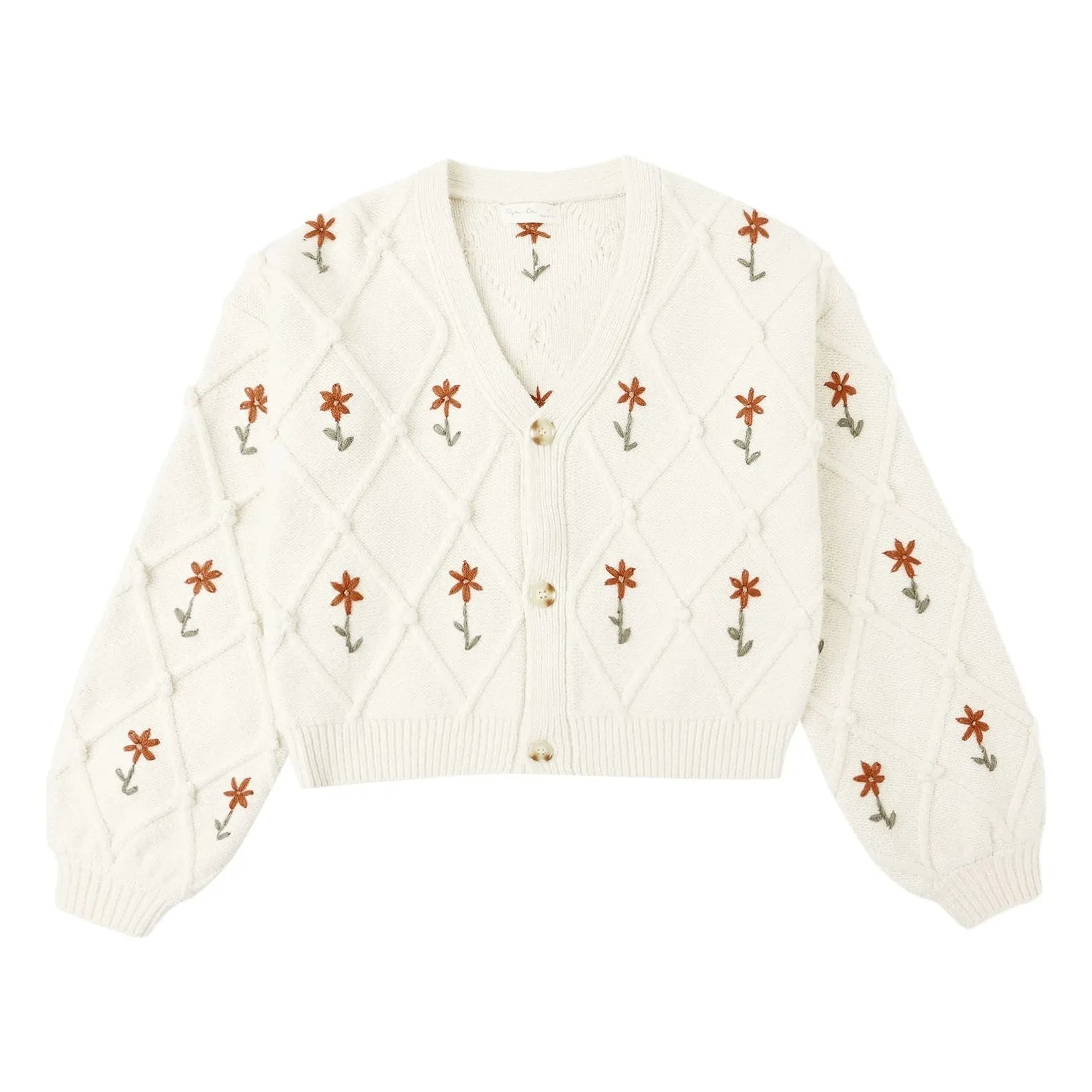 Rylee + Cru - Short Winter Daisy Cardigan | Off-White