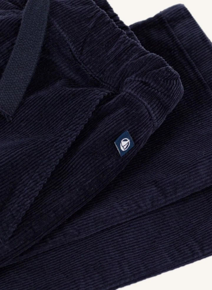 Petit Bateau - Corduroy organic cotton straight-leg pants | Navy