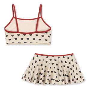 Konges Sløjd - Manon Hearts Glitter Skirted Swimsuit | Ecru