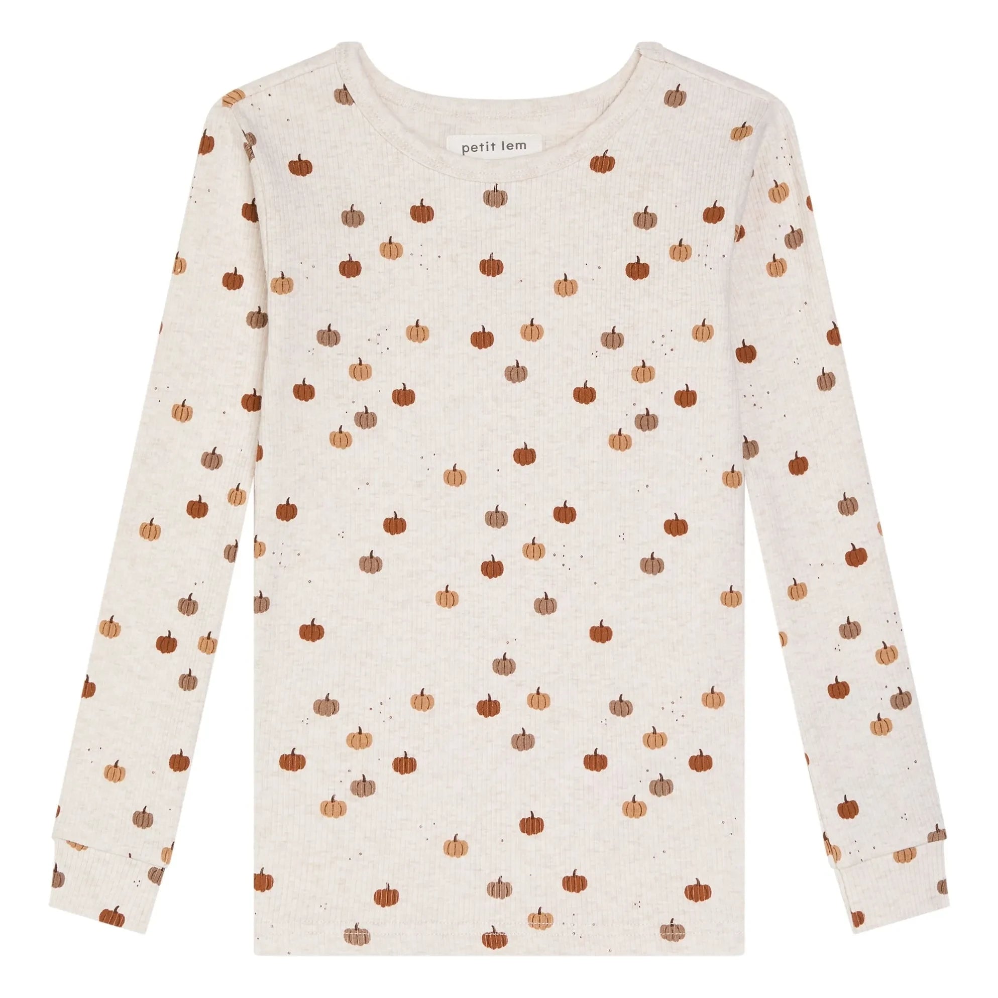 Petit Lem - Organic Cotton Pumpkin Embossed Pajamas | Gray