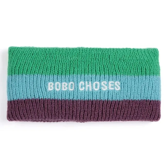Bobo Choses - Color Block Recycled Fiber Ski Headband | Turquoise