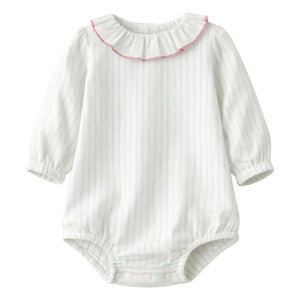 Lililotte - Castille striped organic cotton romper | Mint Green