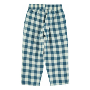 Piupiuchick - Organic Cotton Checkered Pants | Blue