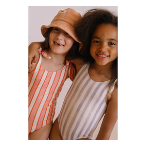 Studio Bohème - Roberta Striped Organic Cotton Swimsuit | Pink