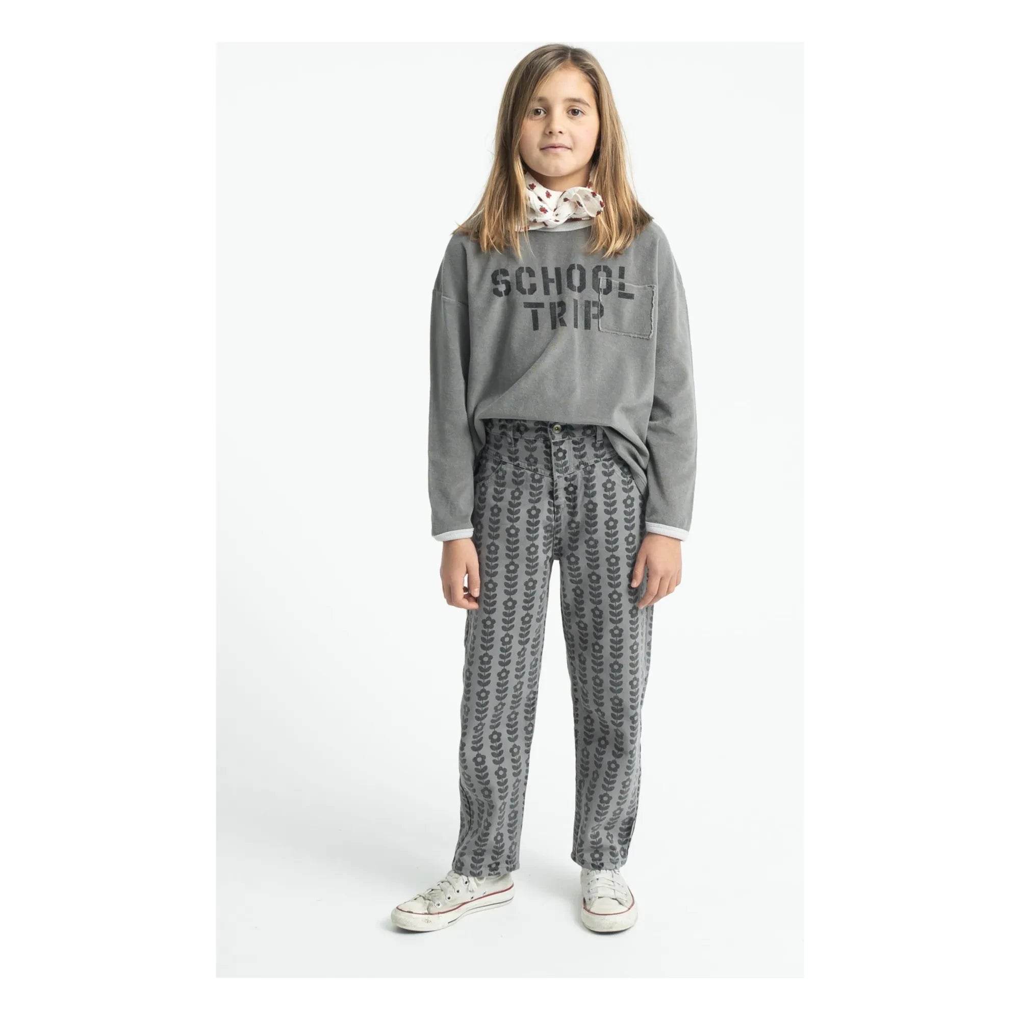 Piupiuchick - School Trip Organic Cotton Terry T-Shirt | Gray