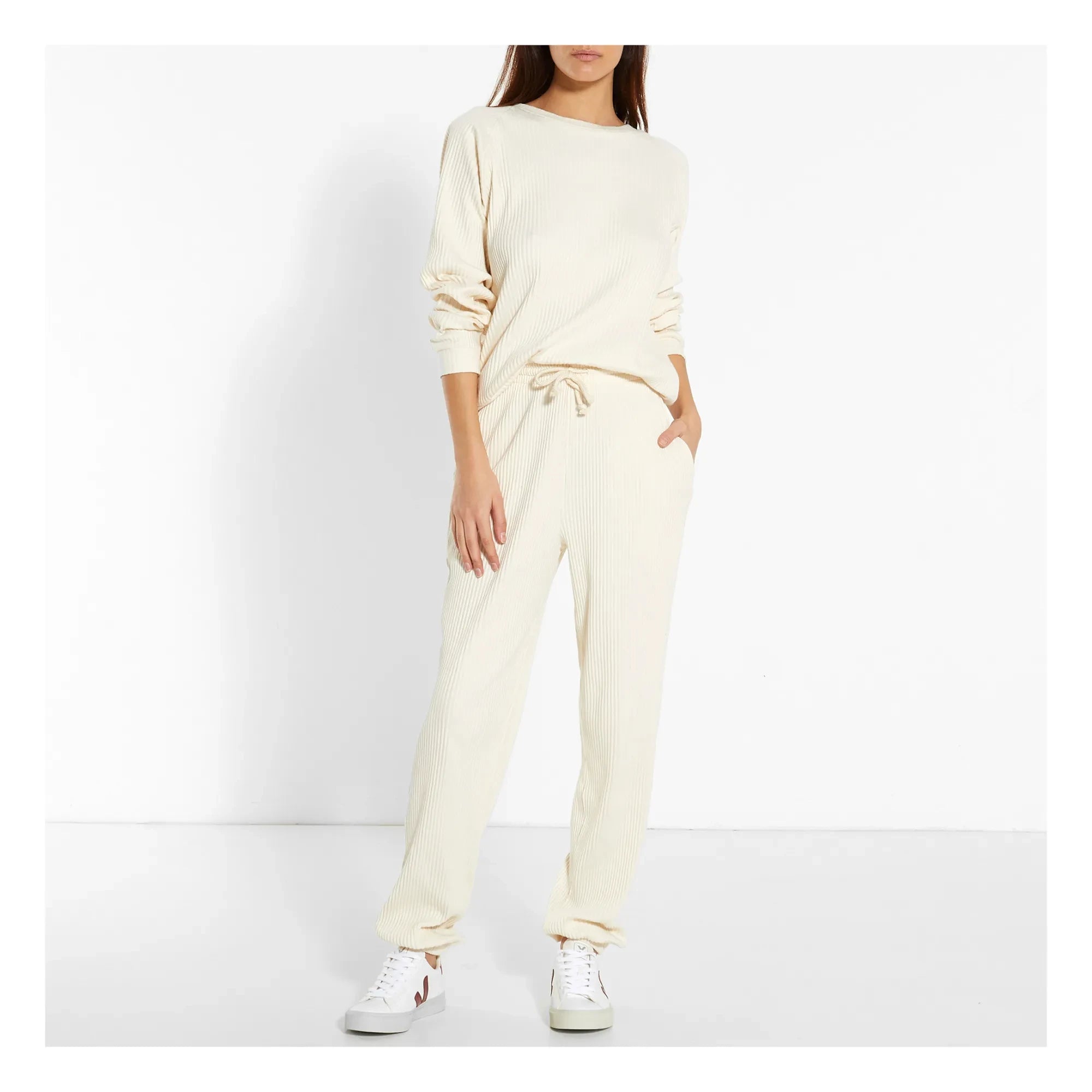 Baserange - Basic Ribbed Sweatshirt | Off White