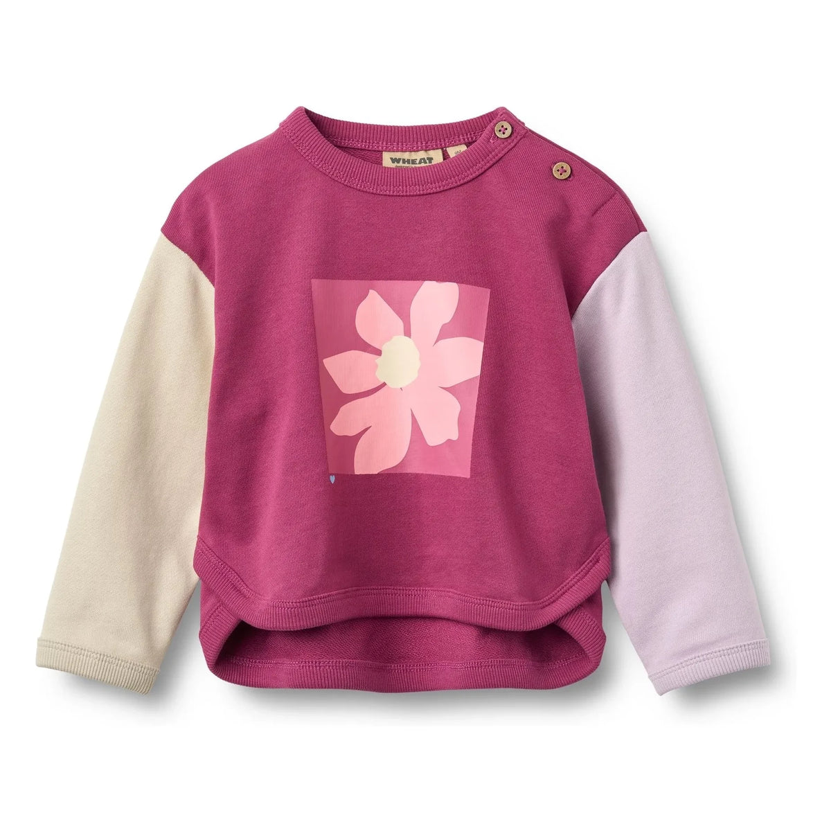 Wheat - Emery Fleur organic cotton sweatshirt | Magenta