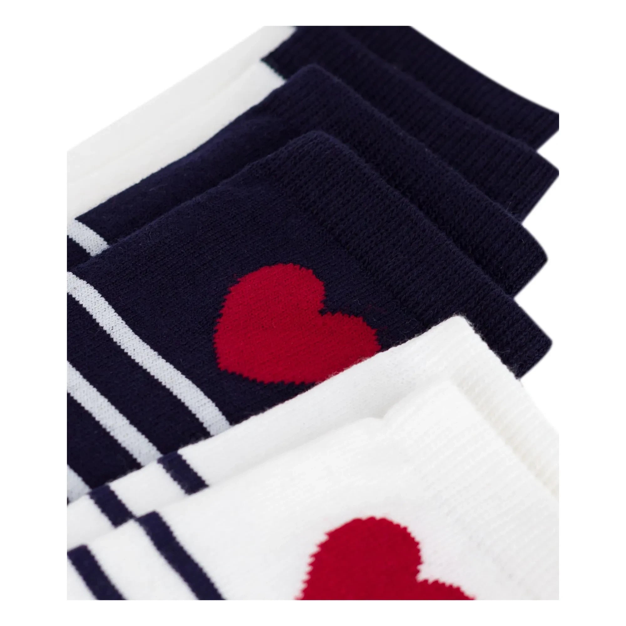 Petit Bateau - Striped Socks 3-Pair Set | White