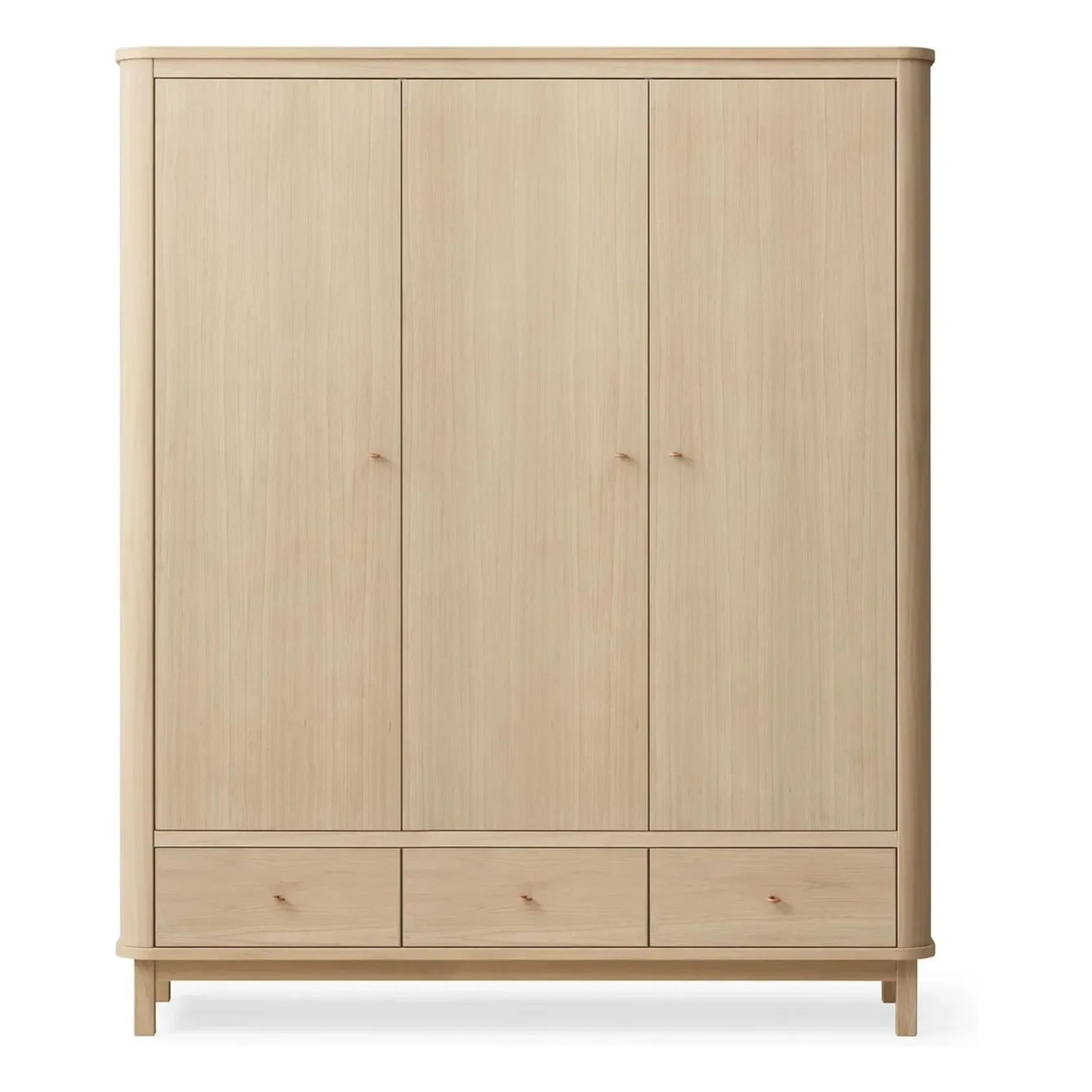 Oliver Furniture - Ahşap 3 kapılı gardırop | Meşe