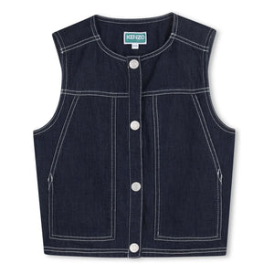 Kenzo - Kenzo Garden Sleeveless Denim Jacket | Dark Blue
