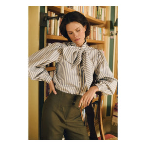 Maria de la Orden - Fairytale Striped Cotton Blouse | Blue