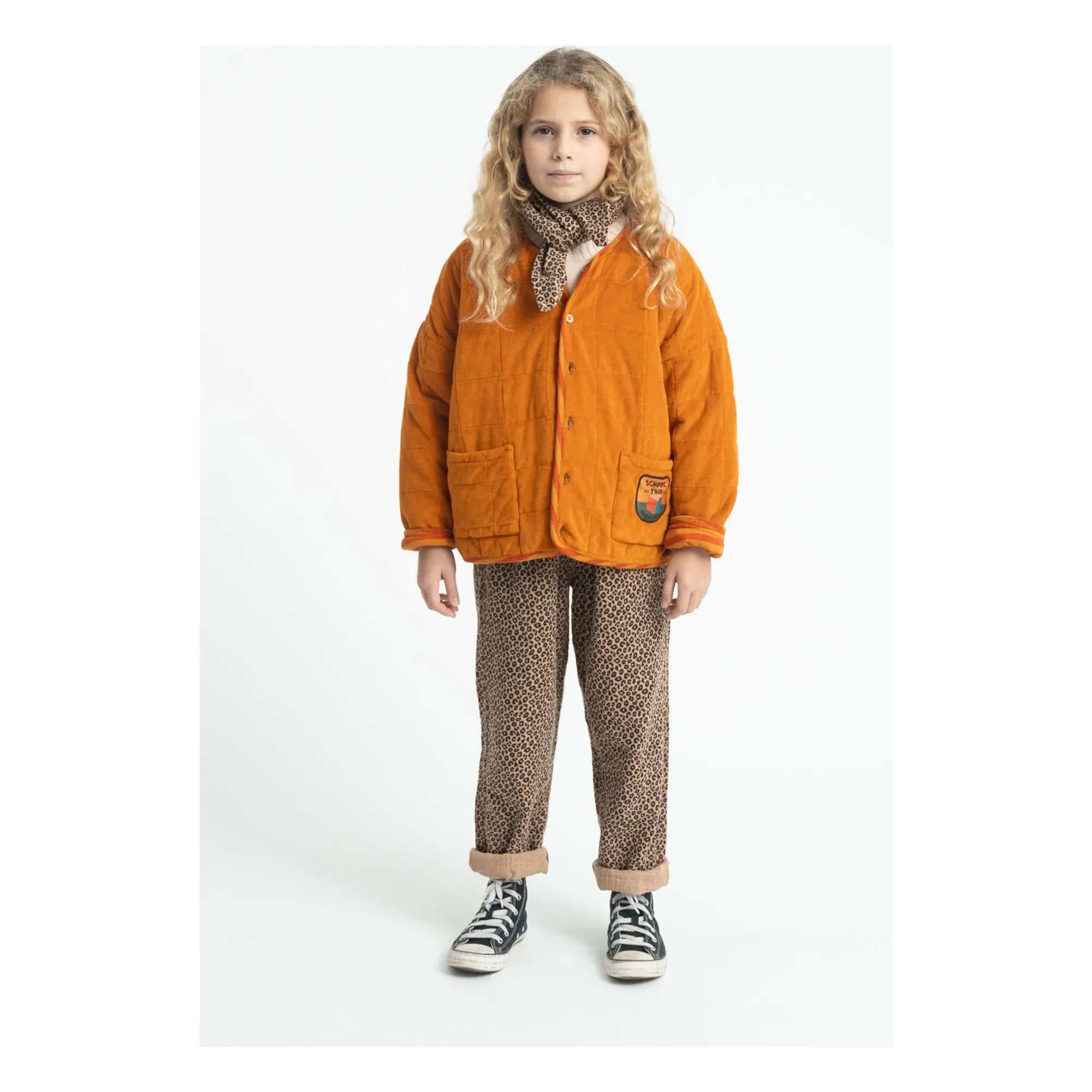 Piupiuchick - School Trip Organic Cotton Quilted Jacket | Camel