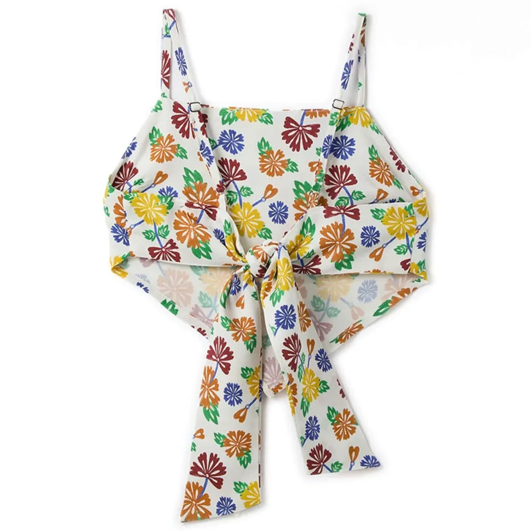 Fabula - Floral crop top | White