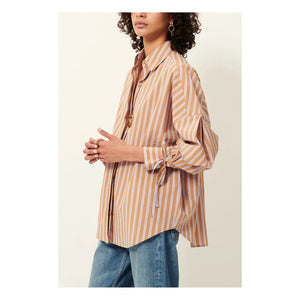 Sessùn - Armando Striped Cotton Shirt | Terracotta