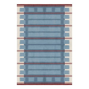 Layered - Röllakan Iris Wool Rug | Petrol Blue