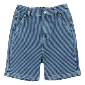 Emile et Ida - Striped Denim Bermuda Shorts | Blue